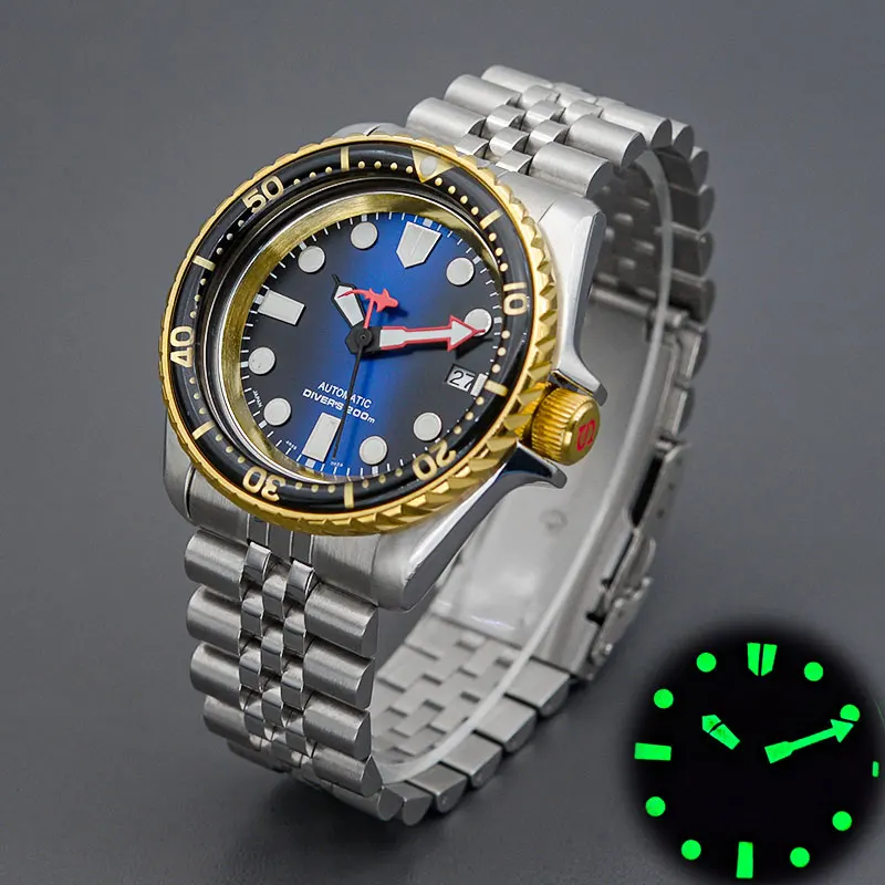 Relógio de vidro safira impermeável SKX007 masculino, movimento automático, aço inoxidável 316L, Seiko, NH36, 200m, novo design