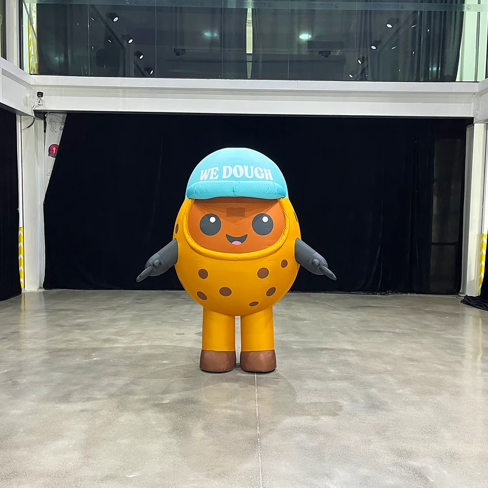 2m Coffee Bean Inflatable Mascot Costume 3D Modeling Custom Inflatable Costume for Adults Durable Oxford Cloth Costume Mascot