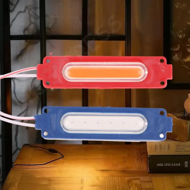 

car Moto Bike Grille Decor 12V COB 1-2 pcs, Vehicle Warning Red Blue Strobe Light for Atmosphere Lighting