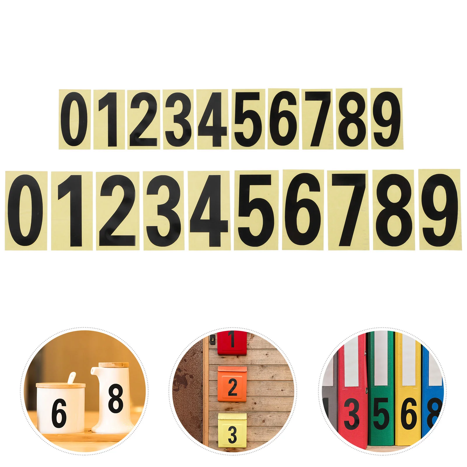 5 Sets Email Digital Sticker Self-adhesive Mailbox Numbers Reflective for Address Stickers Decal Pe