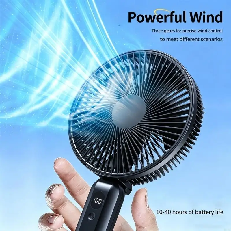 Portable Handheld Fan Adjustable 3 Speed 10000mAh Rechargeable Cooling Fan 