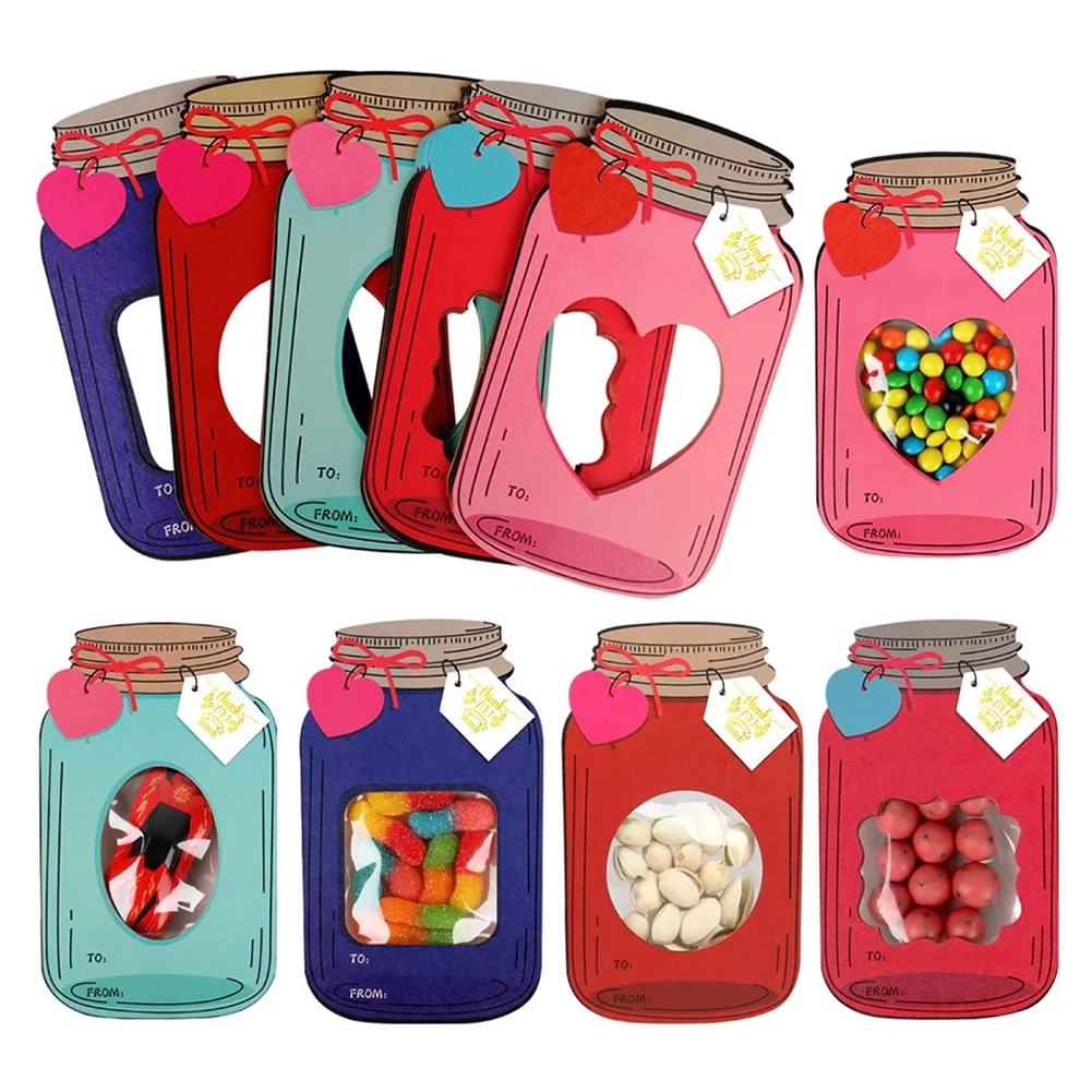 

50 Pack Mason-Jar Valentines Cards For Kids Funny Valentines Present For Classroom For Boys Girls