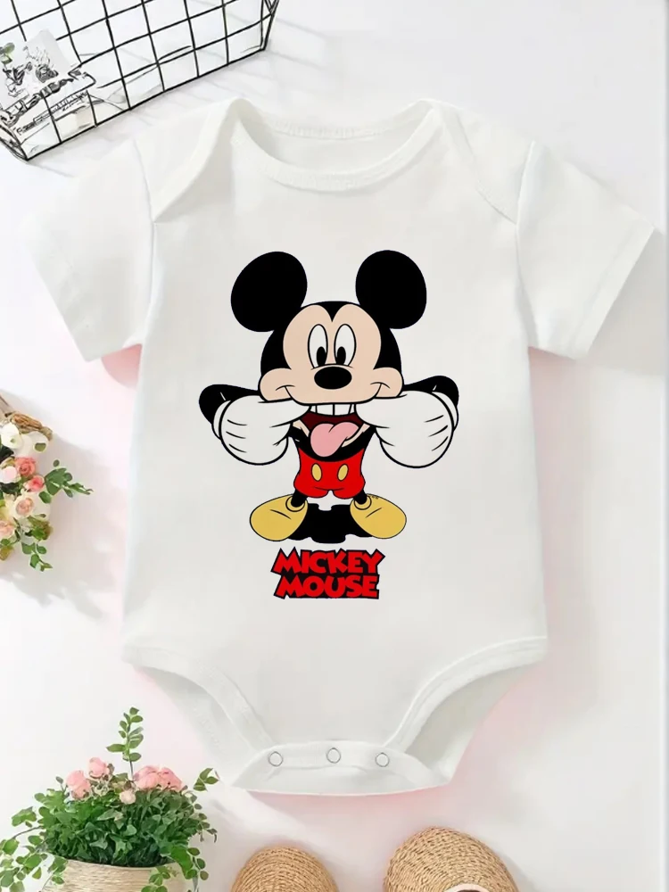 Funny Baby Onesie Cartoon Mickey Printed Newborn Baby Rompers Bodysuit Cute Baby Boys Clothes 0-24M - view 2