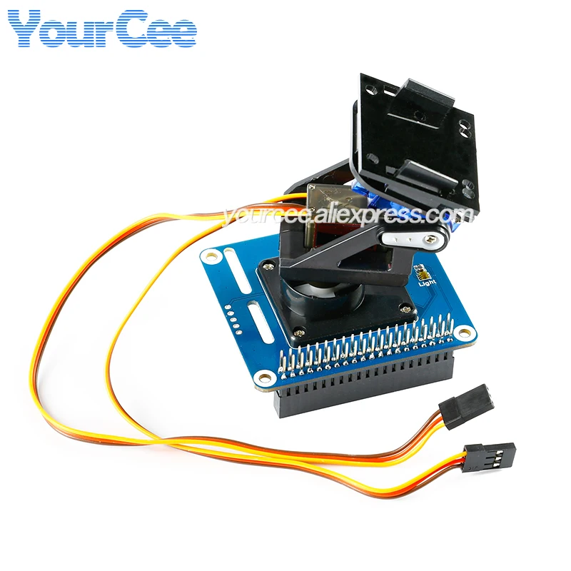 Pan-Tilt HAT 2-DOF Light Intensity Sensing I2C IIC Interface PCA9685 PWM TSL2581 Light Sensor Expansion Board for Raspberry Pi