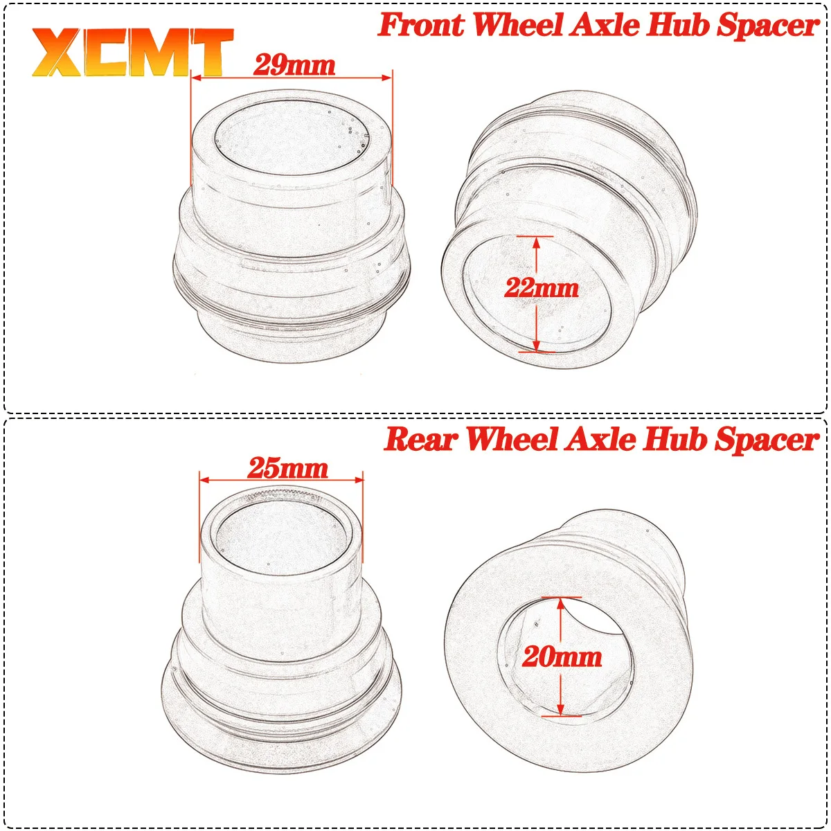 For KTM Rear Wheel Axle Hub Spacer 125 150 200 250 300 350 400 450 500 525 530 2008-2021 EXC EXC-F EXC-W XC-W XCF-W CNC