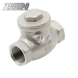 304 Stainless Steel Female Thread 1/4 3/8 1/2 1 3/4 Horizontal Type Swing Check Valve Screw Swing One-way Non-return Valves