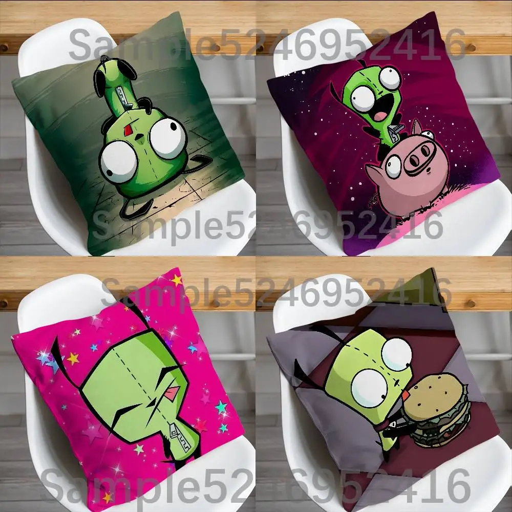 I-Invader Alien Z-Zim Pillow Case Cover Square Sofa With For Pattern Comfortable Cushion suitable Of Room