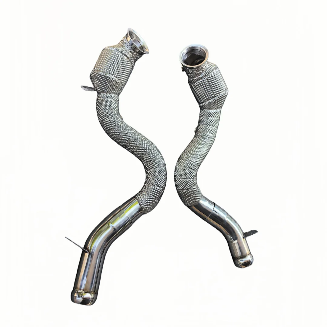 

For Stainless Steel High Temp TIG Welded 1.5mm Thick High Flow Exhaust Downpipe Heat Shield for 2017-2020 Me rcedes S63 AMG W222