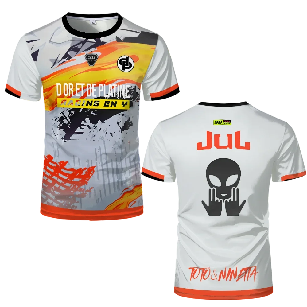 90 Minutes Series MM9 JUL Football Shirt Men's Summer Outdoor Sports Quick-drying Jersey Oversized Fitness Training T-shirt image 2