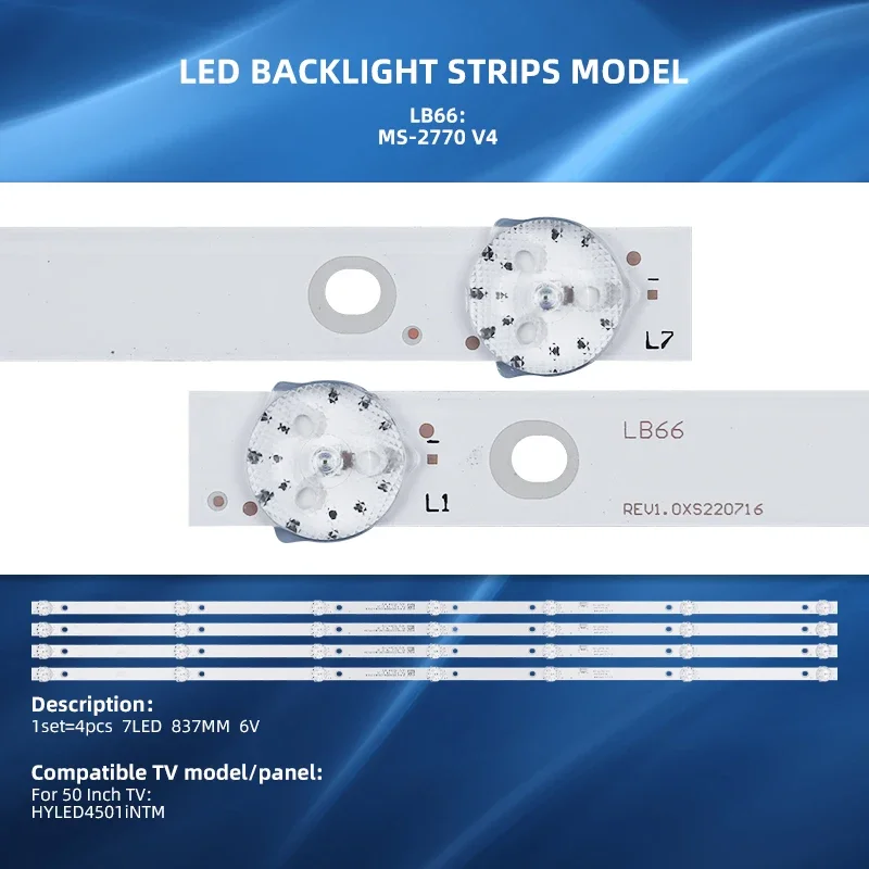 Retroiluminación LED para K45DLJ12US ND46KS4000J 45D3506V2W7C1B83714M 45A1 MS-L2770 V4 V3 R72-45D04-001 A3 M208 TA D 3C HYLED4501INTM