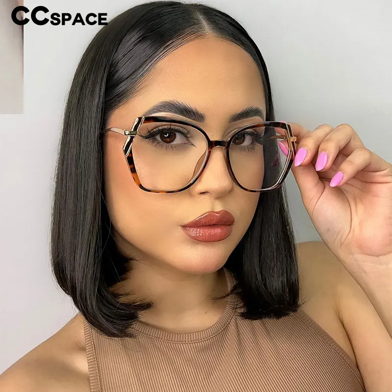 R56458 Metal Large Size Reading Glasses +1.00 +2.00 +3.00 Fashion Irregularity Frame Presbyopic Glasses Prescription Glasses image 2