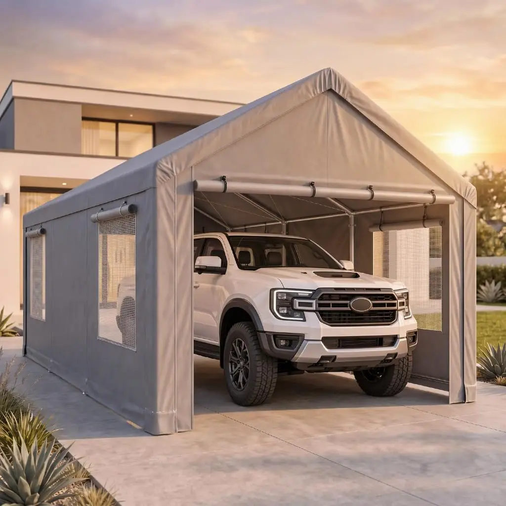 12x20 Heavy Duty Carport Portable Garage with Sidewalls