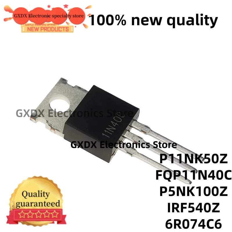 10-20pcs 100% quality products STP11NK50Z P11NK50Z FQP11N40C P5NK100Z IRF540Z 6R074C6 IPP60R074C6 TO-220 in stock,