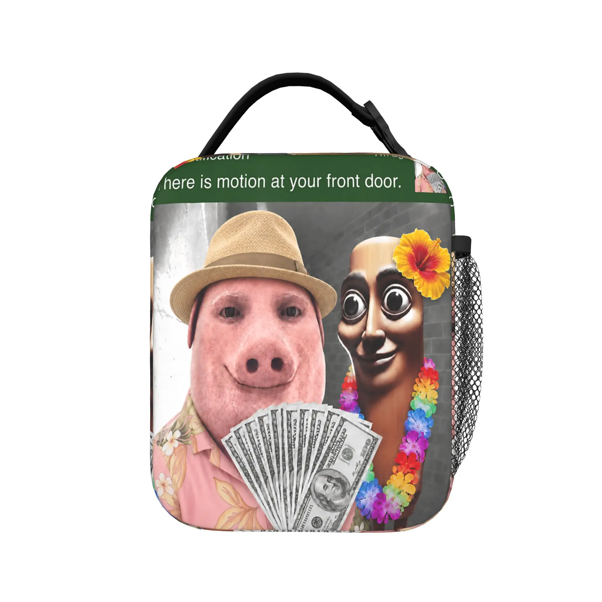 There is Motion at Your Front Door Tung Tung Tung Sahur Lunch Bag  Aesthetic Lunch Box For Child School Convenient Cooler Bag