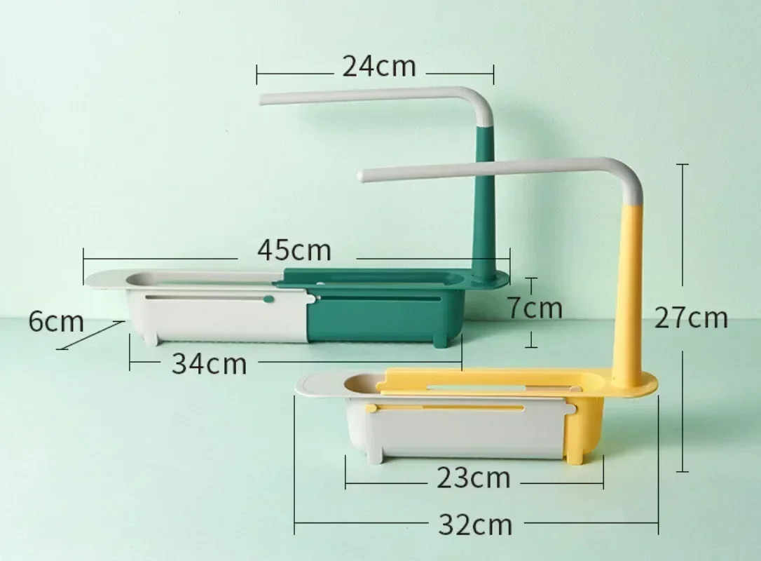 New Sink Drain Rack Storage Basket Kitchen Gadgets Telescopic Sink Shelf Sinks Organizer Soap Sponge Holder Accessories Tool