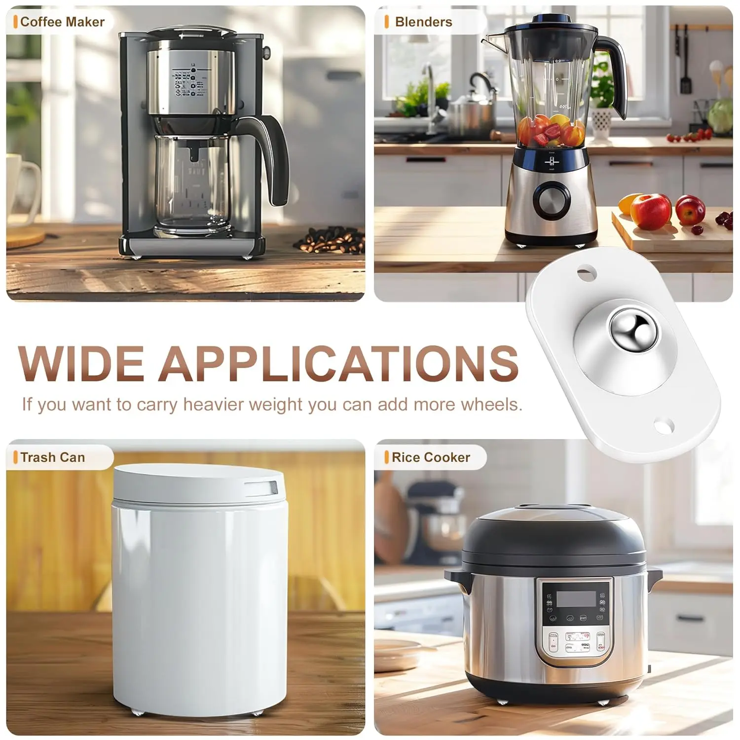 عجلات عالمية ذاتية اللصق عجلة دوارة بكرة صغيرة لصندوق تخزين الأثاث خزانة القمامة الأجهزة المنزلق الأسطوانة #5