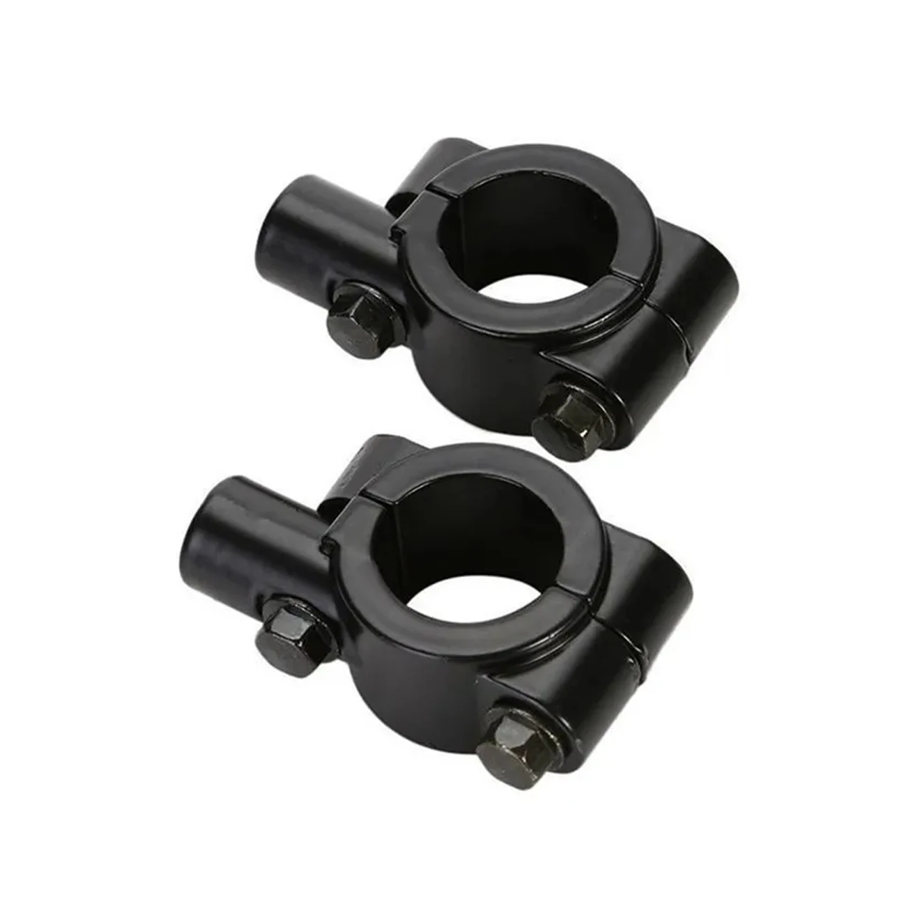 2Pcs 22mm Motorcycle Handlebar Mirror Mount Clamp 8mm Thread Universal Rear View Mirror Holder Adapter Black Base Accessories
