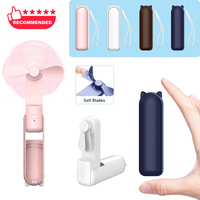Portable Fan Super Mini Handheld Fan USB Rechargeable Fan Foldable Hand Held Small Pocket Fan with 2000mAh Power Bank 3 Gears