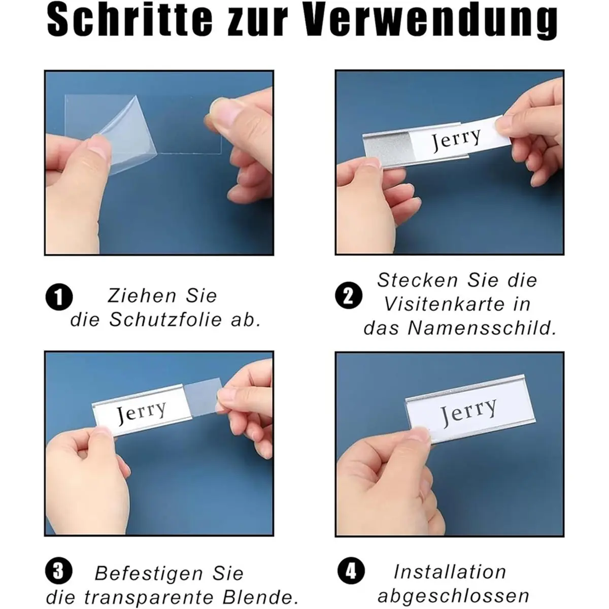 Name Badges with Magnet, Pack of 20 Magnetic Aluminium Name Tags with Double Magnets for Work, Exhibition, Restaurant