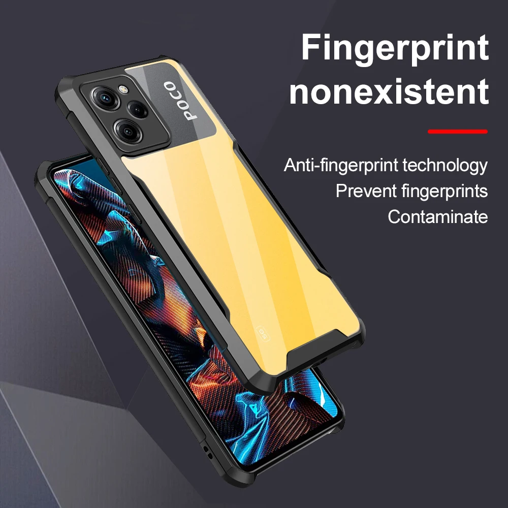 For Poco X5 Pro 5G Case Clear Acrylic Soft TPU Frame Cover Poxo Poko Little X 5 Pro X5Pro Pocox5pro 6.67