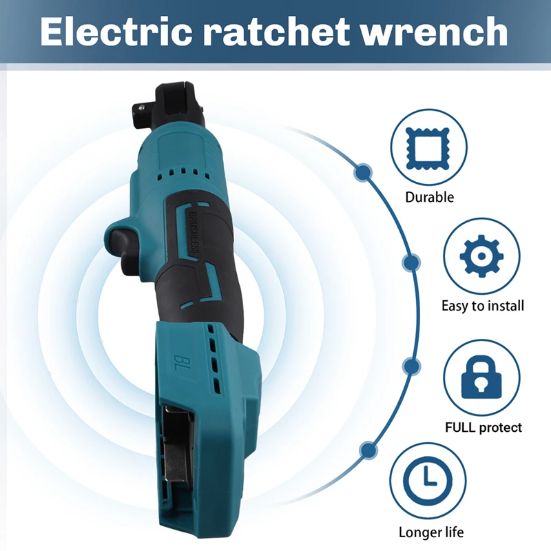 

Spiny wrench 3/8inch Ratchet Wrench 90 Degree Straight Wrench Heavy Duty Mini Right Angle Ratchet Wrench for 18V 20V Battery