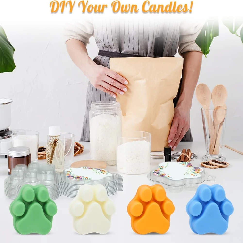 

AB51 Раскладушки для расплава воска в форме кошачьего когтя, для восковых кубиков, прозрачные пустые формы для подносов для кубиков для свечей от муравьи