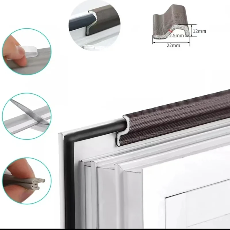 New 10M Acustic Foam Window Sealing Strip for Casement Window Seal Soundproof Foam S Weather Stripping Door Seal Gap Filler Tape