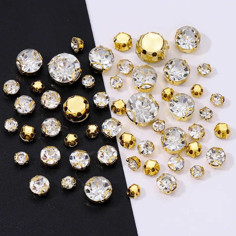 1290-teiliges Set mit Strasssteinen in Krallenform zum Aufnähen für DIY-Bastelarbeiten, Gold-/Silberfassung für die Herstellung von Kristallschmuck, Kleidung, Schuhen und Taschen. – Detail 12