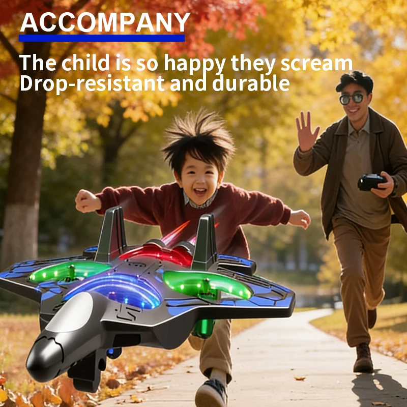 เครื่องบินบังคับวิทยุ M12 RC Hobby Jet Plane 2.4G เครื่องร่อนผาดโผน เฮลิคอปเตอร์บินได้ พร้อมไฟ โฟม ของเล่นเครื่องบินรบบังคับวิทยุ