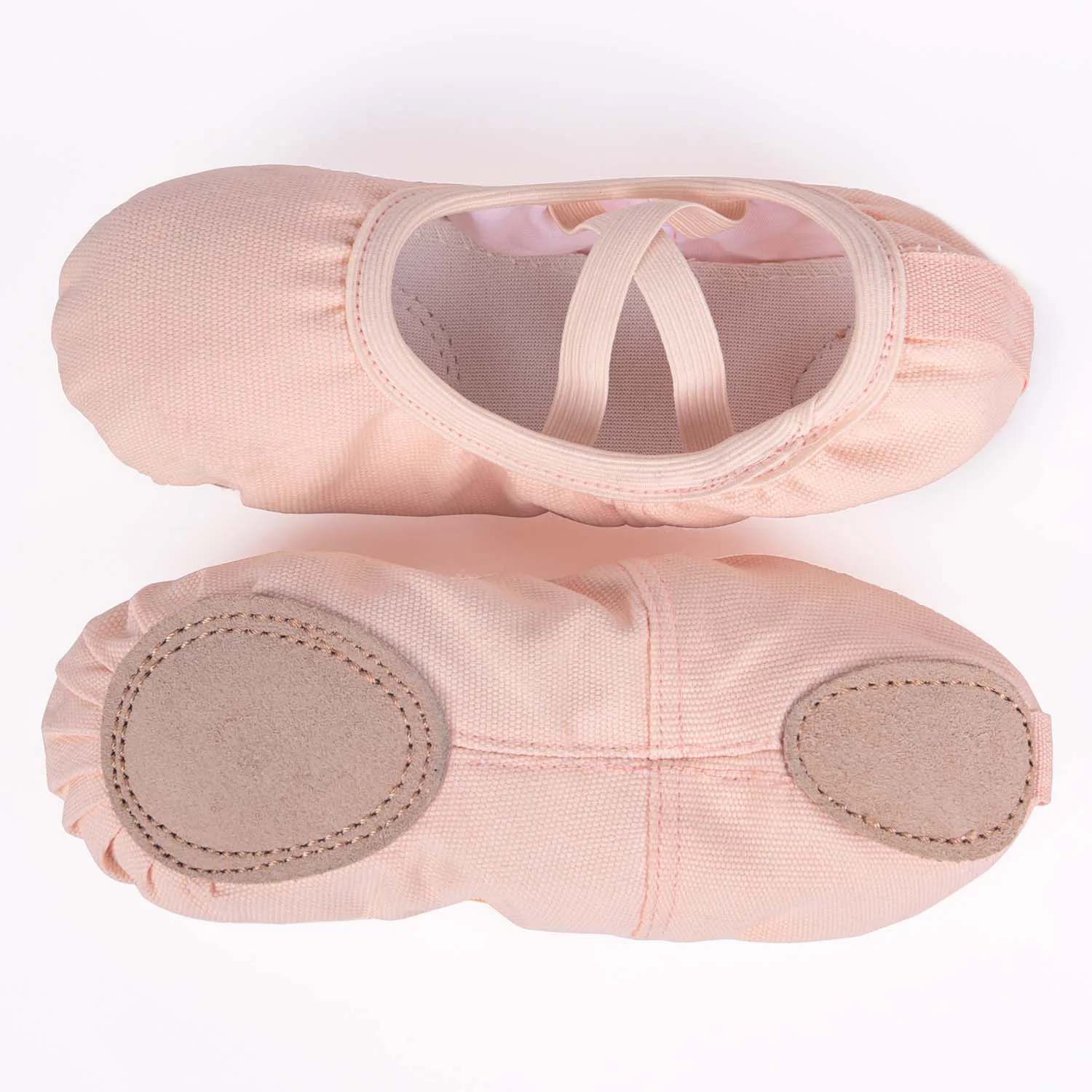 Girls Ballet Shoes Canvas Split-Sole  Lightweight Ventilate Flats Shoes Crossed Instep Elastics Gymnastics shoes