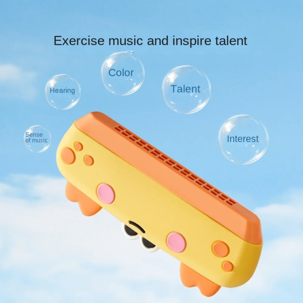 Mouth Organ Kids 16 Hole Harmonica 16 Holes Silicone Cartoon Silicone Harmonica Easy Educational Double Row Harmonica Beginner