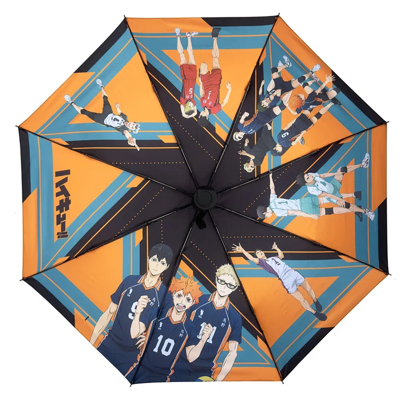 Anime Haikyuu!! Shoyo Hinata Tobio Kageyama Cosplay Vinyl Sunshade Cartoon Beach Umbrella Collapsible Rainshade Xmas Gift