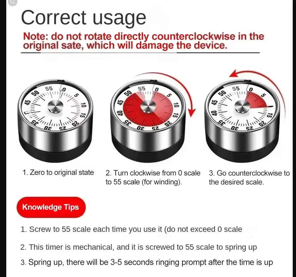 العد التنازلي تذكير المغناطيسي الميكانيكية الموقتات البصرية الفصول الدراسية الخبز على مدار الساعة للتدريس اجتماع المطبخ الطبخ الخبز العمل