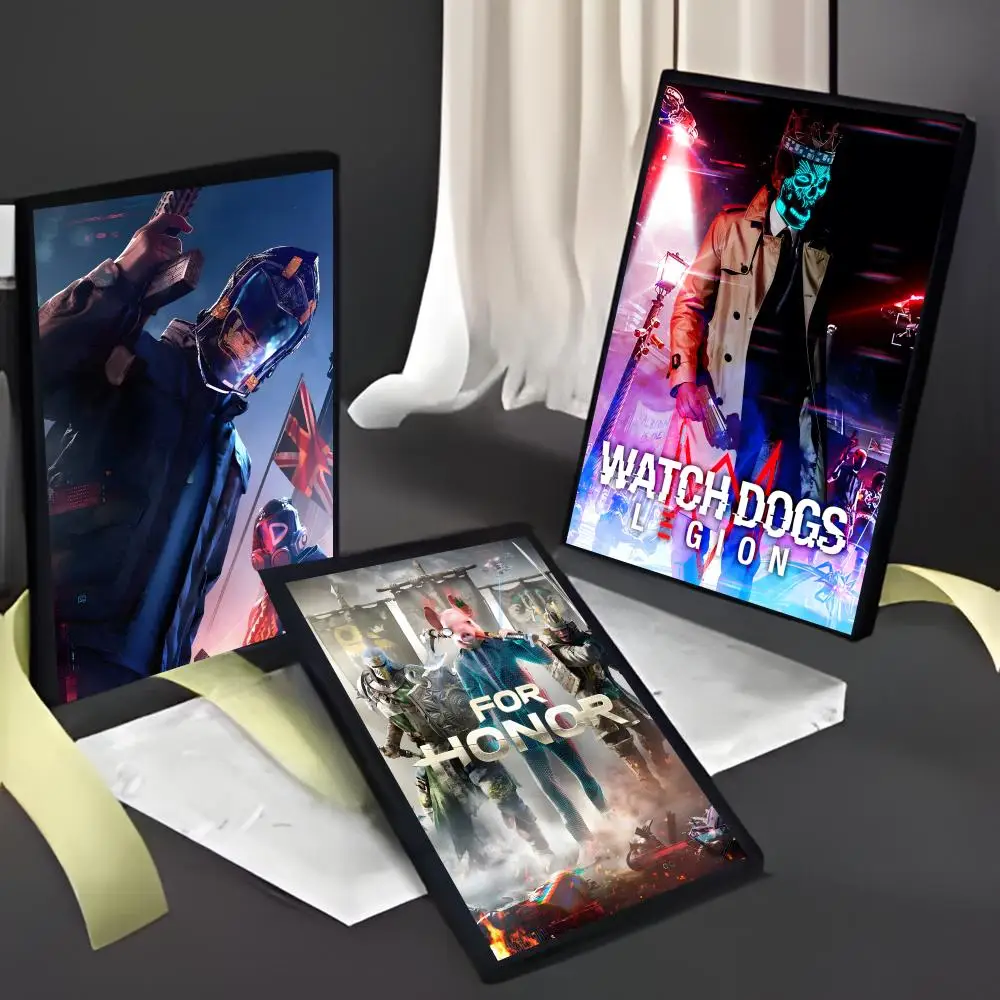 W-W-Watch D-Dogs L-Legion Anime Painting Calligraphy HD Waterproof Canvas Poster Art: Aesthetic Wall Decor Home,Bar & More