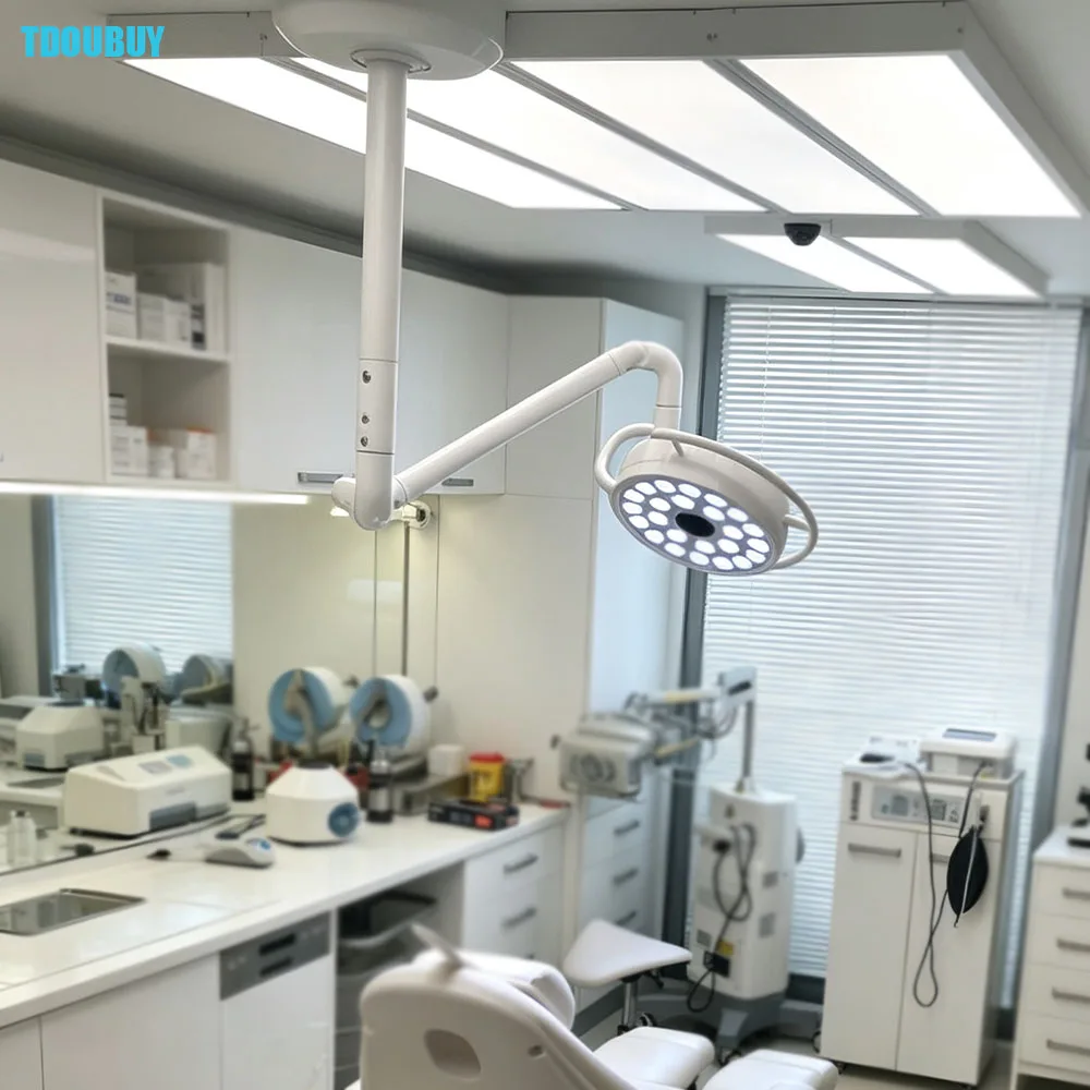 72W LED Medical Theatre Operating Light Electric Ceiling-Mounted Surgical Lighting Veterinary Hospital Clinic Dental 24-Hole