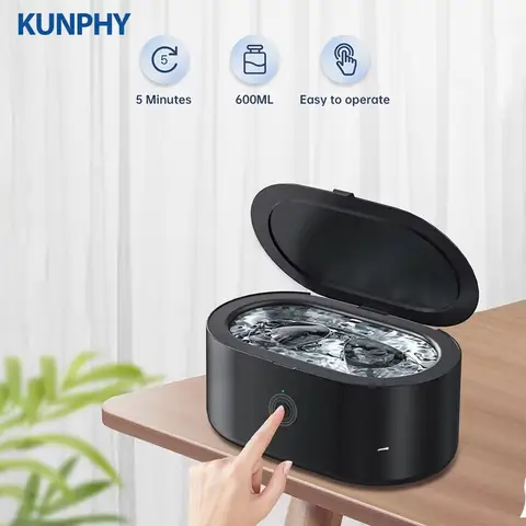 KUNPHY 600ml Ultrasonic Cleaner Wave Cleaning Jewellery Polishing Machine For Glasses Watches Razors Denture Ultrasound Sonic