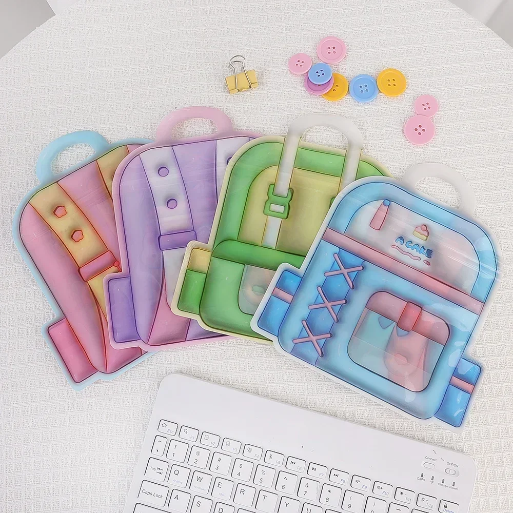 1/10pcs Cute Backpack Standing Candy Bags Zip Sealing Gift Cookie Lollipop Storage Packaging Kids Birthday Party Supplies