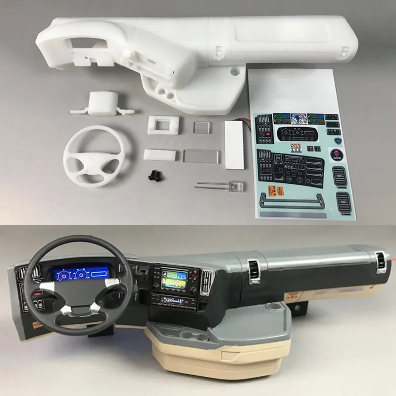 

JUWUBA внутренняя центральная консоль кабины светодиодная приборная панель для радиоуправляемого грузовика Tamiya 1/14 SCANIA R620 56323, модель автомобиля, запчасти