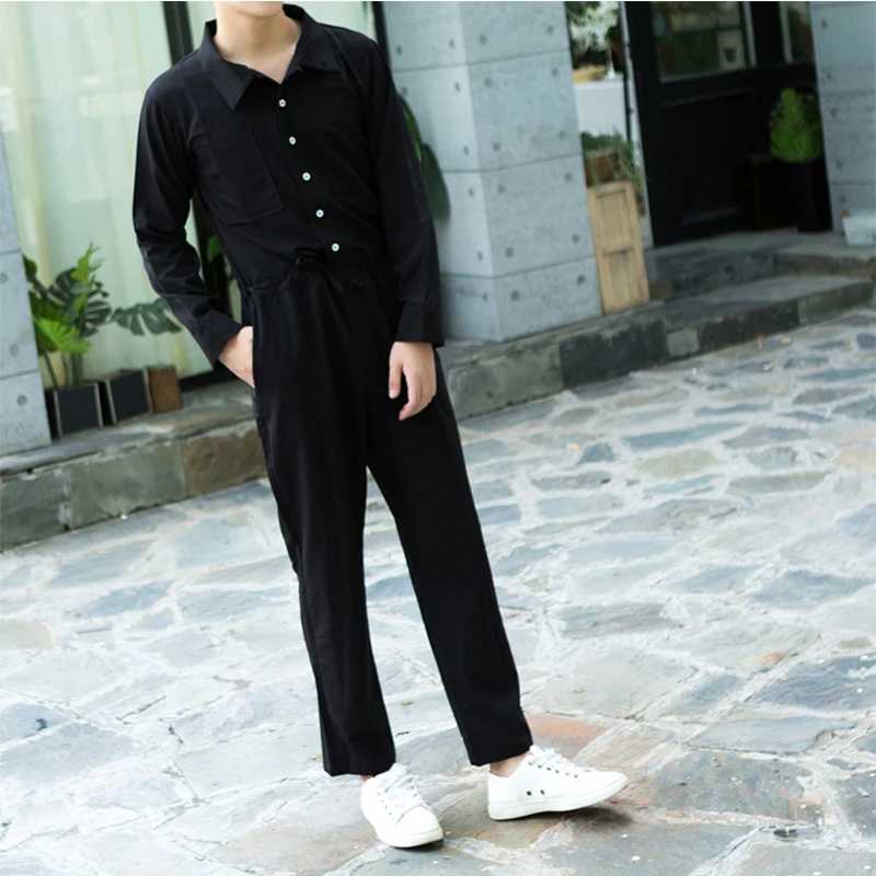 Hot Spring New Hip Hop Tide Brand Men's Jumpsuit Jacket Trend Autumn Men Fashion Overalls Loose Casual Wide Leg Coverall Coats