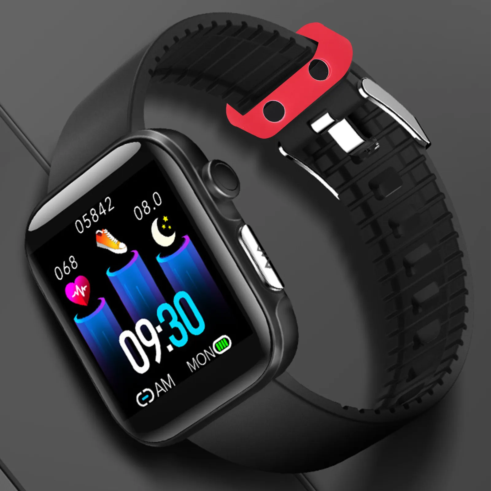 3 Stück Silikon-Uhrenarmbandringe, Ersatzbänder, flexibel, einfach zu installieren, Armbandschlaufen für Ga110 Ba, 24 mm, Rot