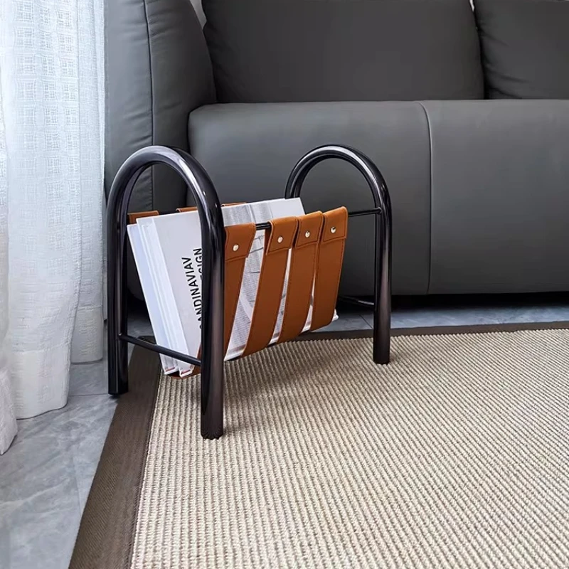 

Стеллаж для журналов в стиле INS, напольный, из металла и кожи, для гостиной и кабинета, эстетичный декор для дома
