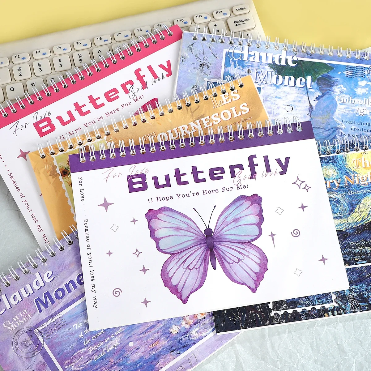 A5 Vintage Painting Butterfly Double-sided Thickened Release Paper Hand Ledger Creative DIY Journal Collage Stationery