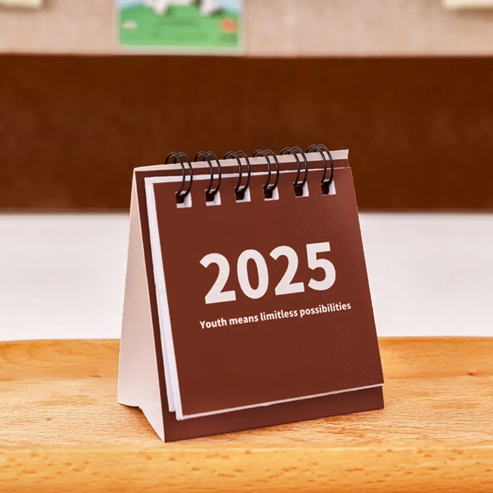

Mini Desk Calendar 2024-2025 Standing Flip Twin-Wire Binding Daily Memo Calendar Planner Thick Paper Portable