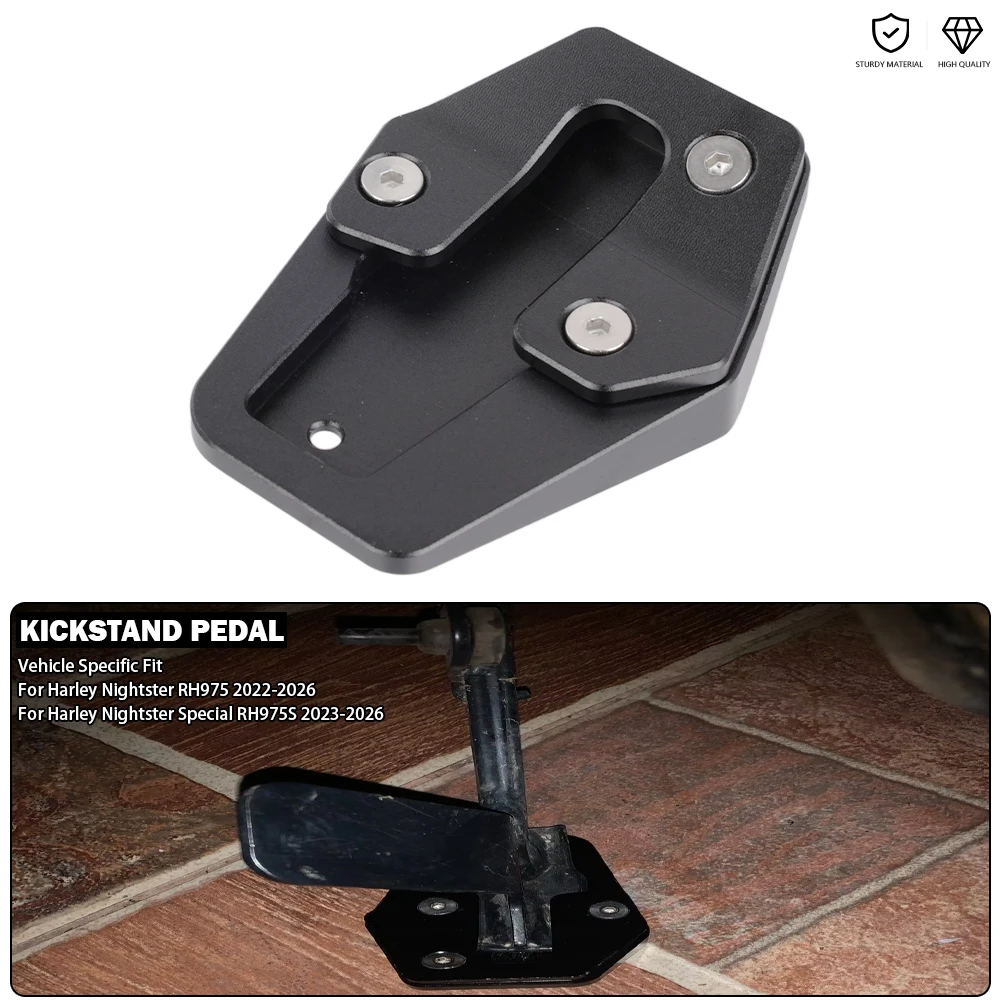 Motorcycle Kickstand Enlarger Pad Large Side Stand Extension Pedal Fits For Harley Nightster 975 RH975 Special RH975S 2022-2026