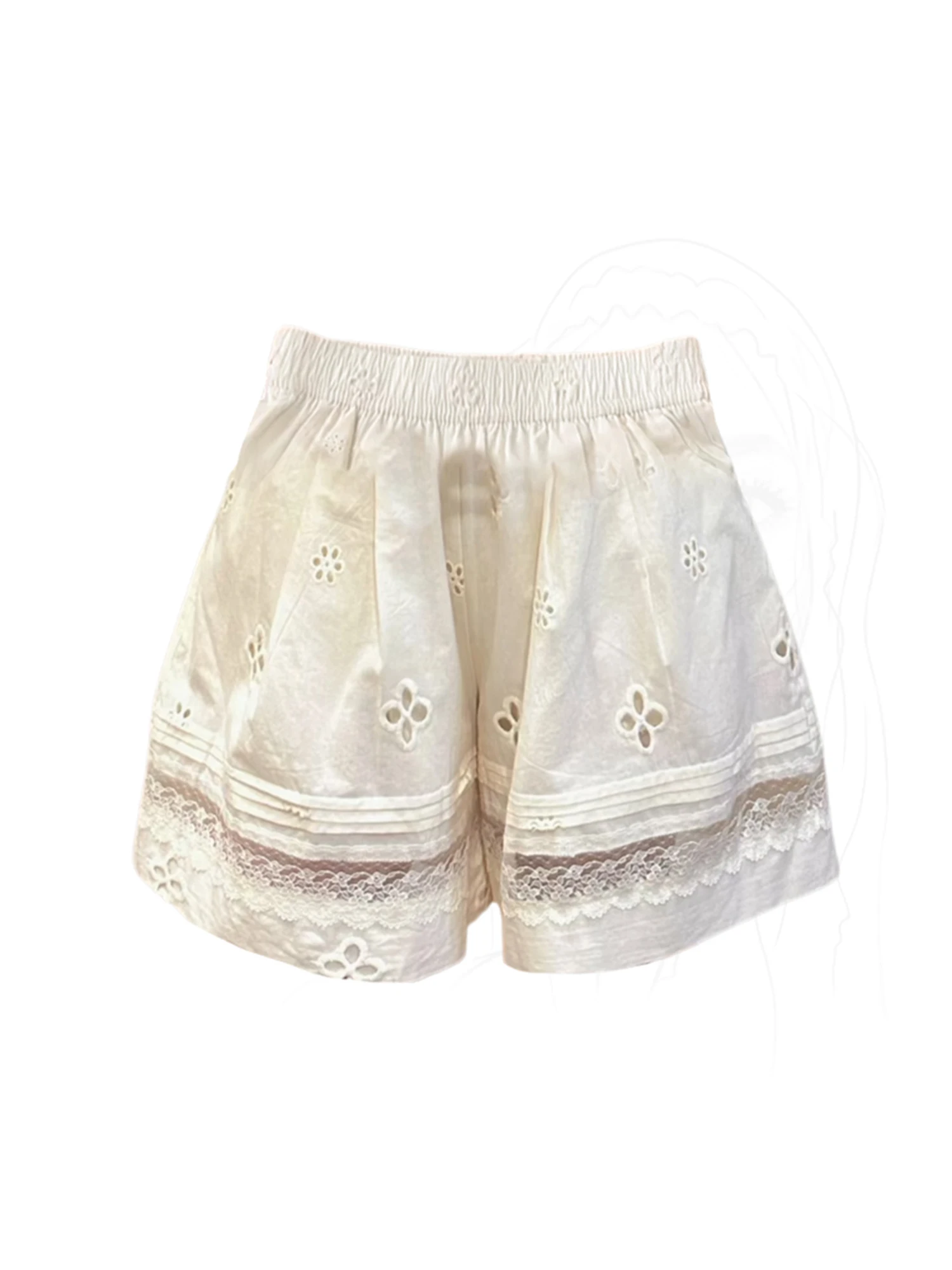 

Женские абрикосовые шорты Y2k Gyaru, винтажные шорты в стиле Харадзюку, эстетические шорты оверсайз с высокой талией, кружевные лоскутные шорты, одежда 2000-х годов