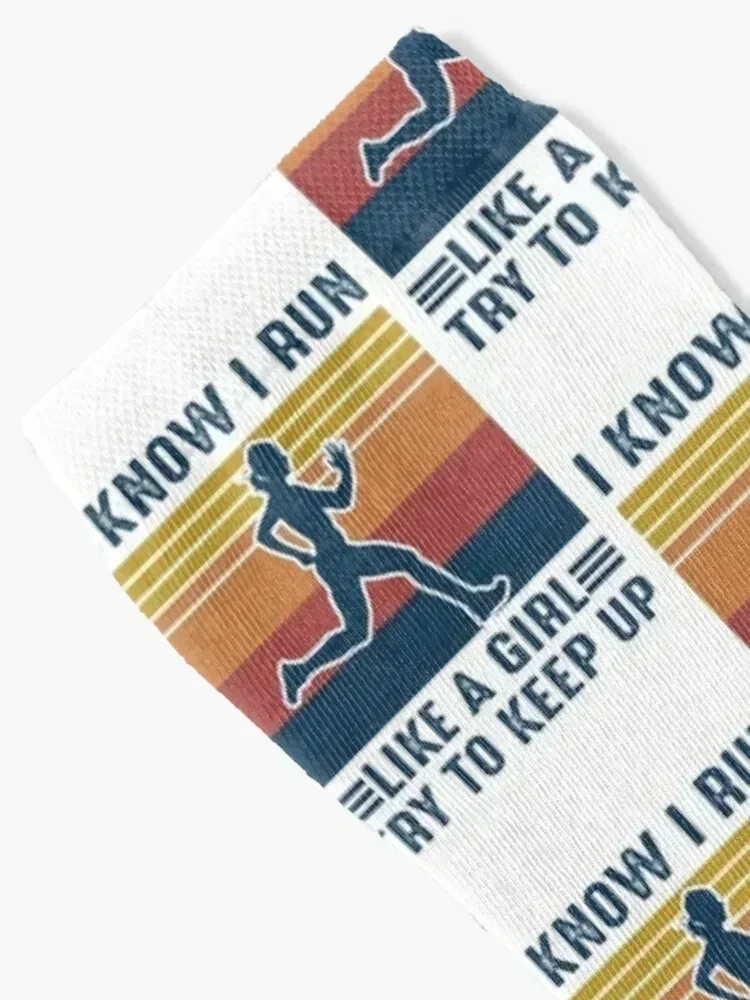 I know I run like a girl -Try to keep up Socks anti slip football funny sock Mens Socks Women's