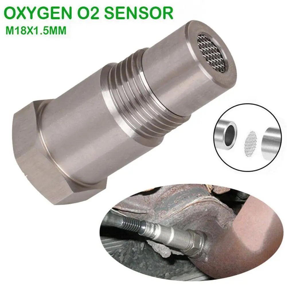 1.5 스레드 46mm 산소 O2 센서 스페이서 어댑터 커넥터 엔진 경고등 제거 변환기 M18X1.5 필터 스크린 포함