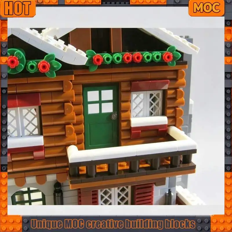 2364PCS Christmas Alpine Lodge Modular House MOC Custom Puzzle Architecture DIY Building Blocks Assembly Model Snow Scene Gift