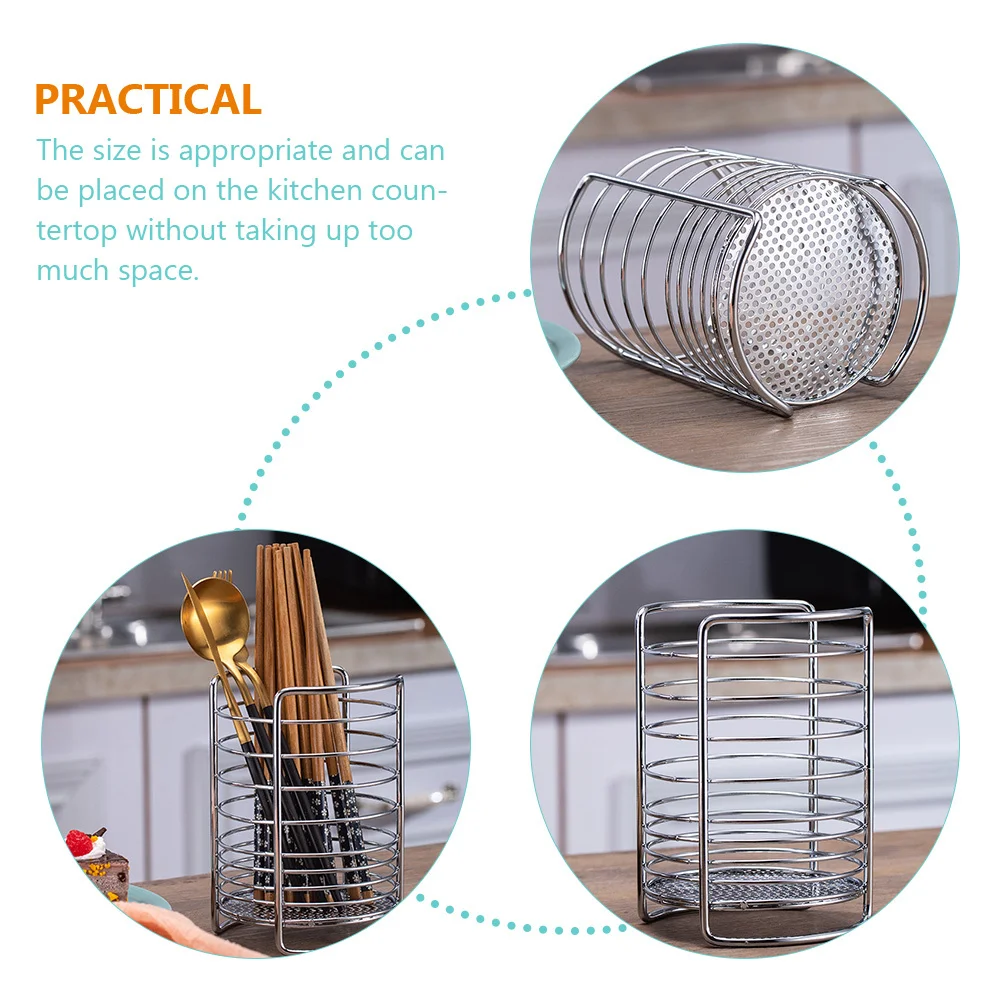 

Stainless Steel Tableware Storage Rack Drainage Design For Kitchen Cutlery Organizer Flatware Holder Chopstick Basket