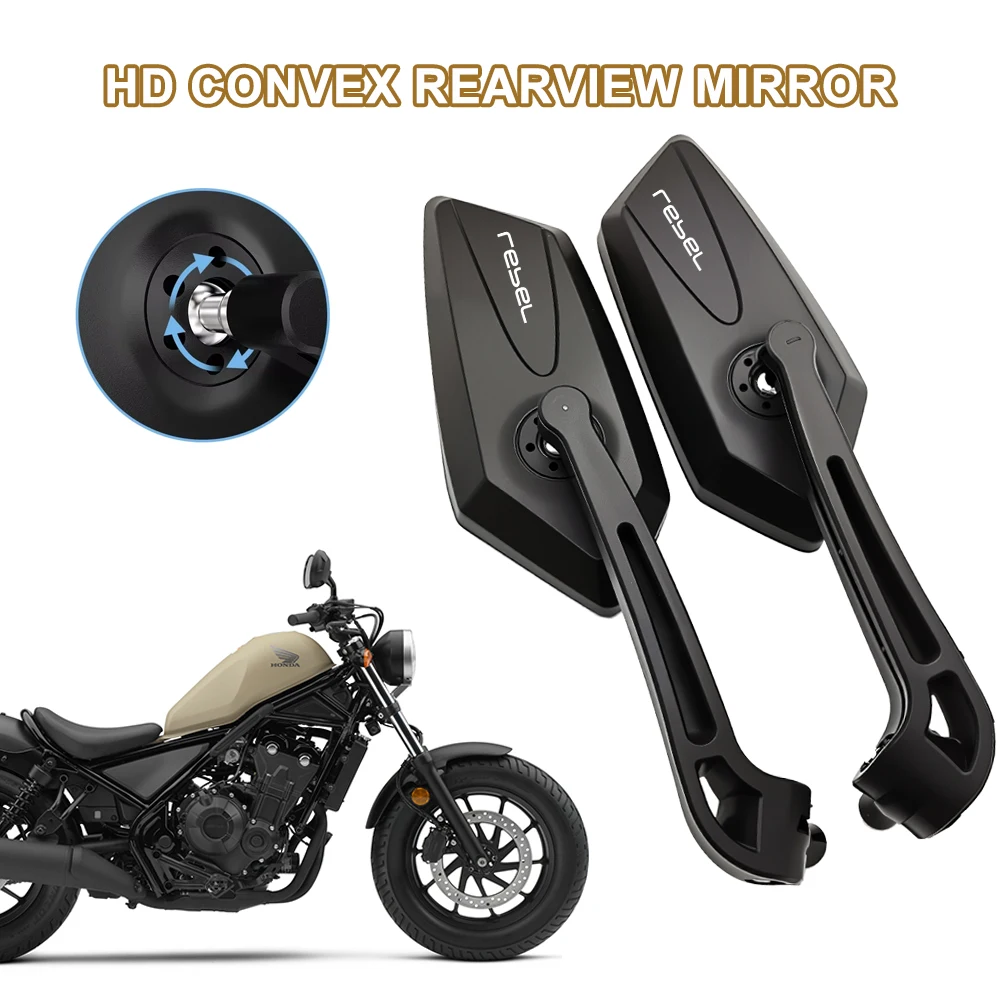 Universal 360 Degree Rotating Motorbike Side Mirror Anti Glare For Rebel Rebel 500 300 1100 SE DCT CM1100 250 S‑Edition CMX300